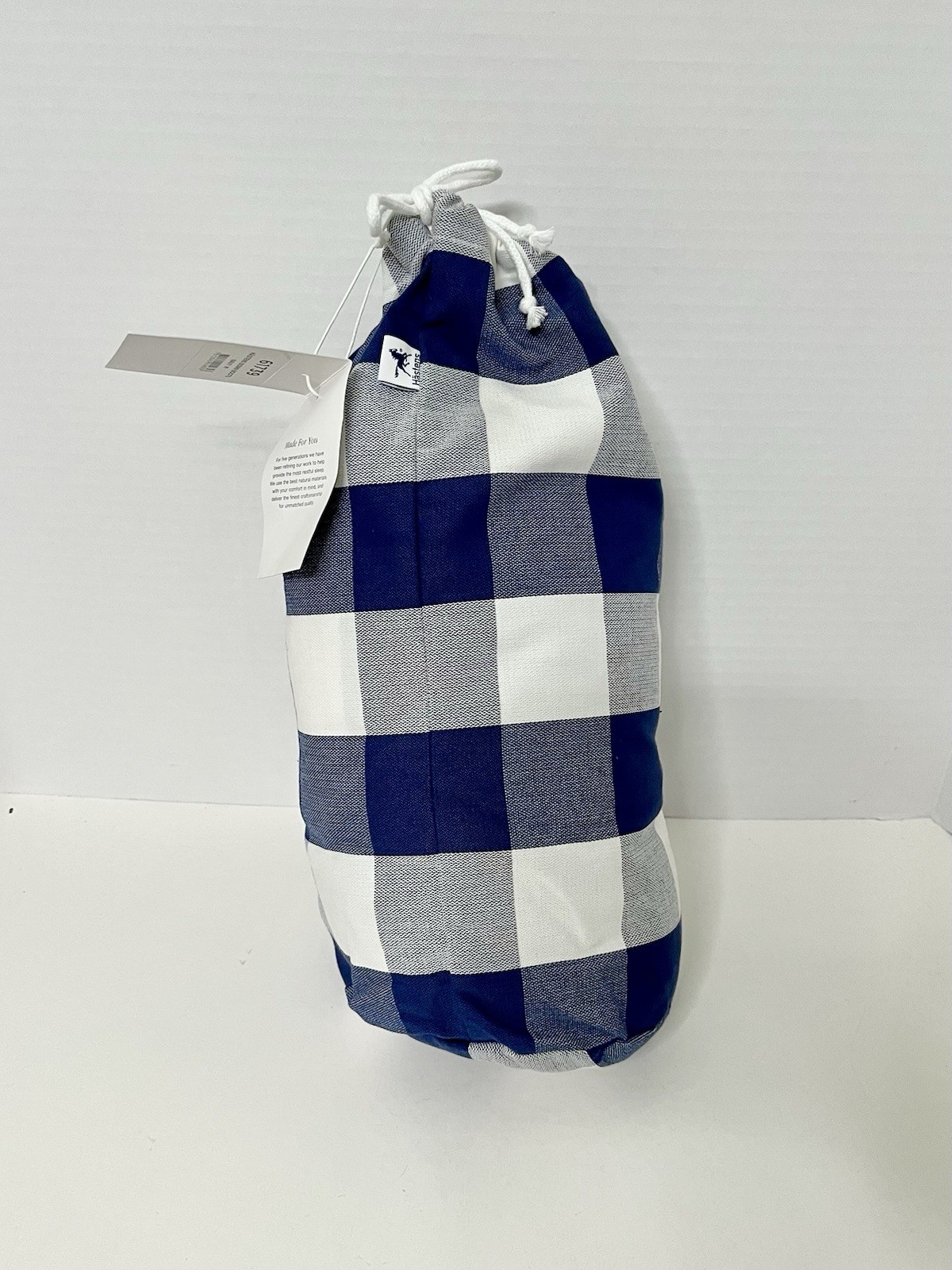 Hastens Goose Down Boots Navy Blue Plaid Luxury Slippers & Bag Size Medium NWT