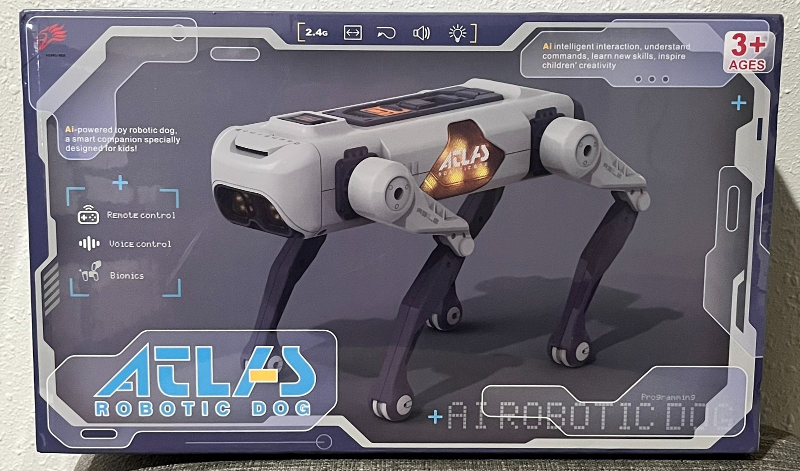 ATLAS AI Robotic Dog Toy – Smart Voice/Remote Control Robot Pet – App Control 