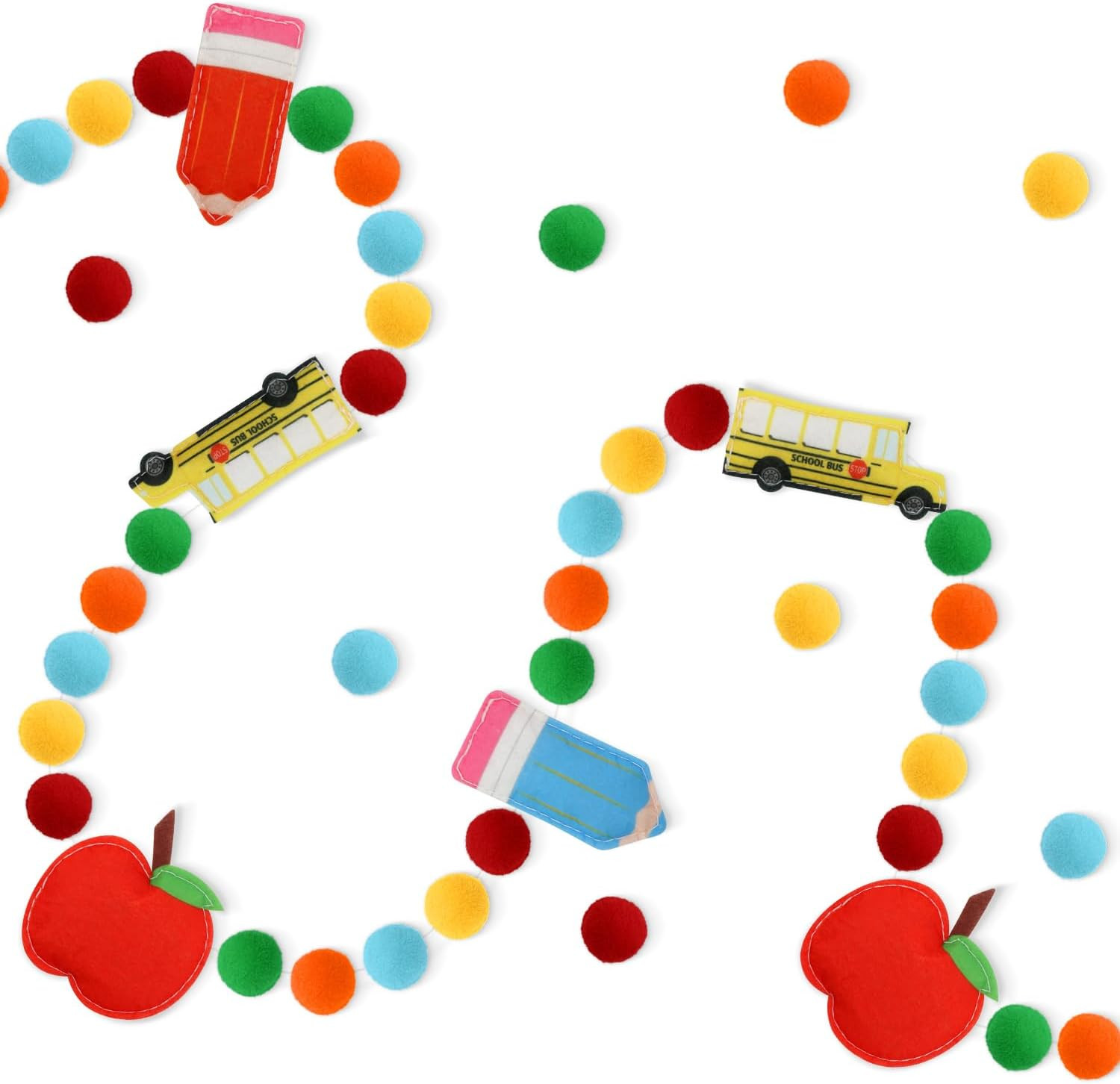 Back to School Felt Banner Cute 3D Garland Classroom Hanging Decor | Back to Sch