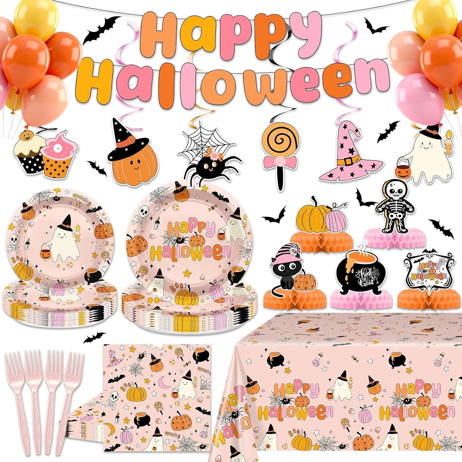 Halloween Party Decorations Set Pink Cute NEW
