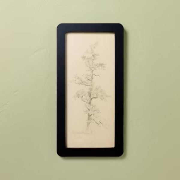 16"x8" Sketched Tree in Black Frame Wall Art - Hearth & Hand