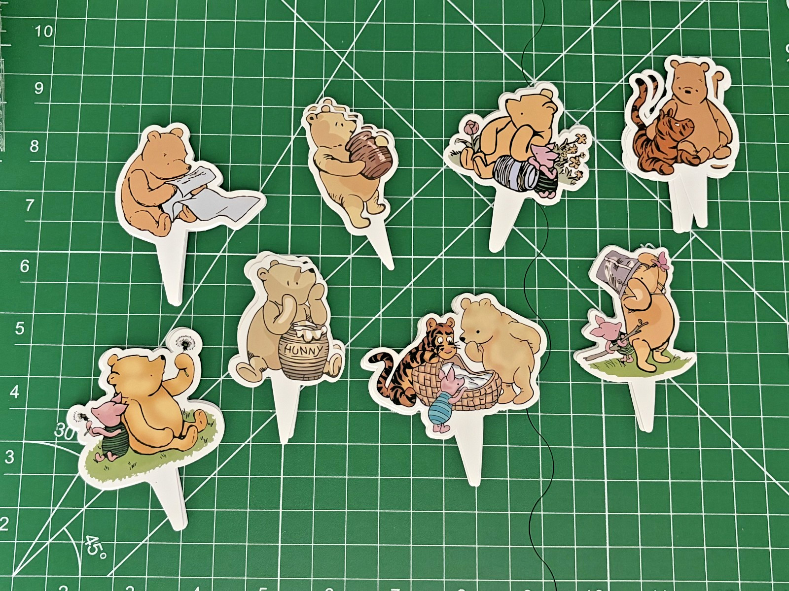 48 Pcs Classic Winnie Cupcake Toppers Cake Topper Cute Pooh Baby Shower Decor