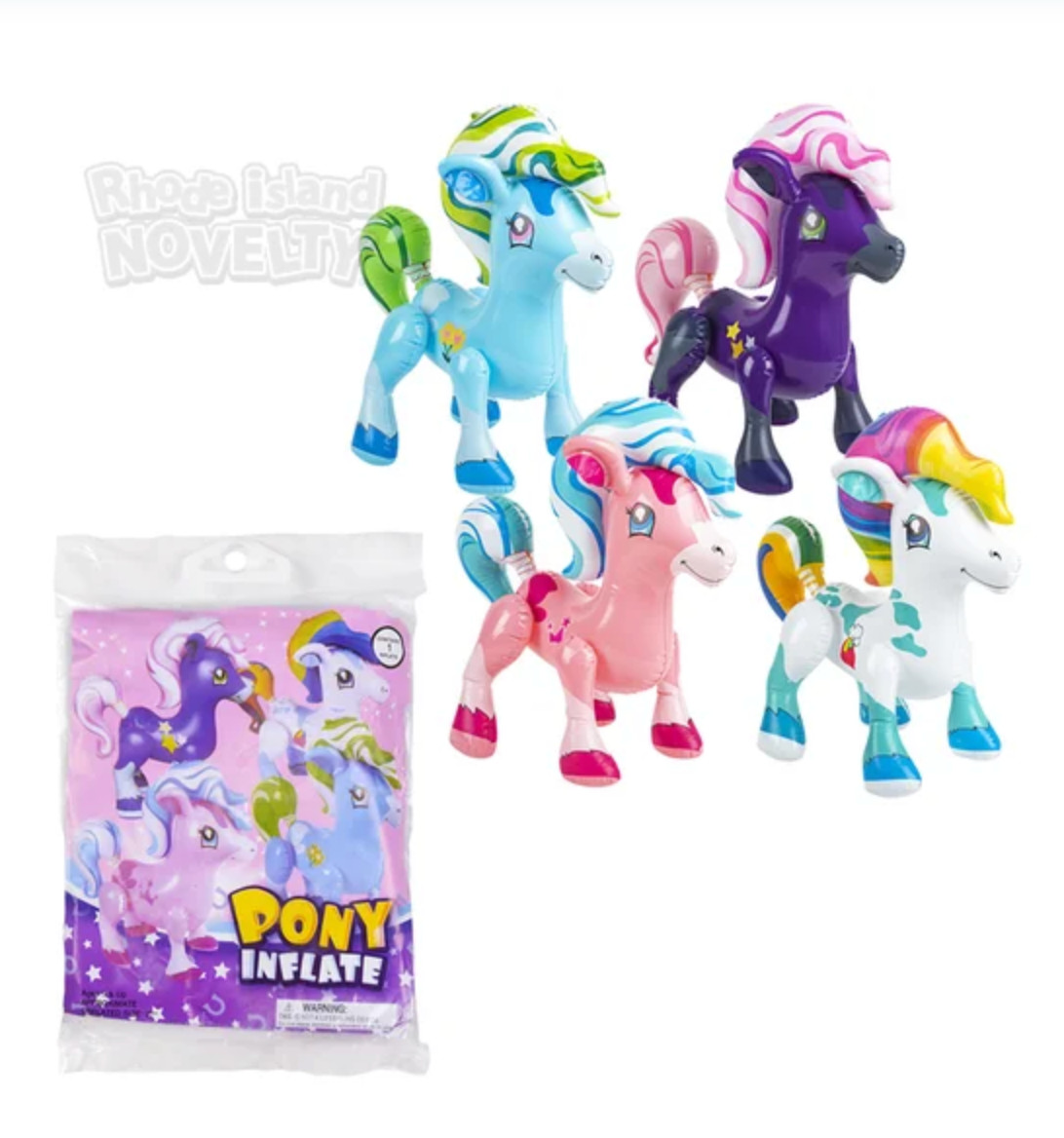 27"  Cute Pink Pony's Inflatable Blow Up Toy Party Decoration