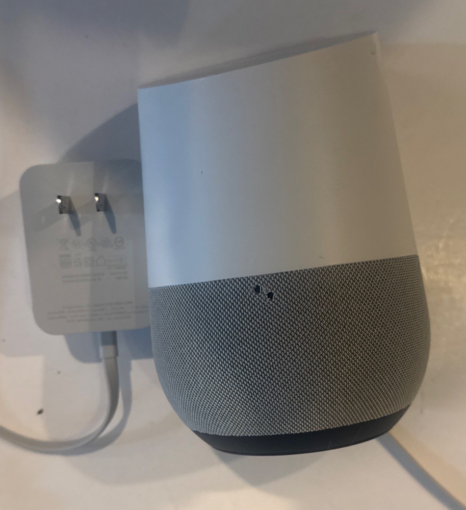Google Home Smart Speaker White Grey A4RHOME Voice Assist Tech Gadget Hands Free
