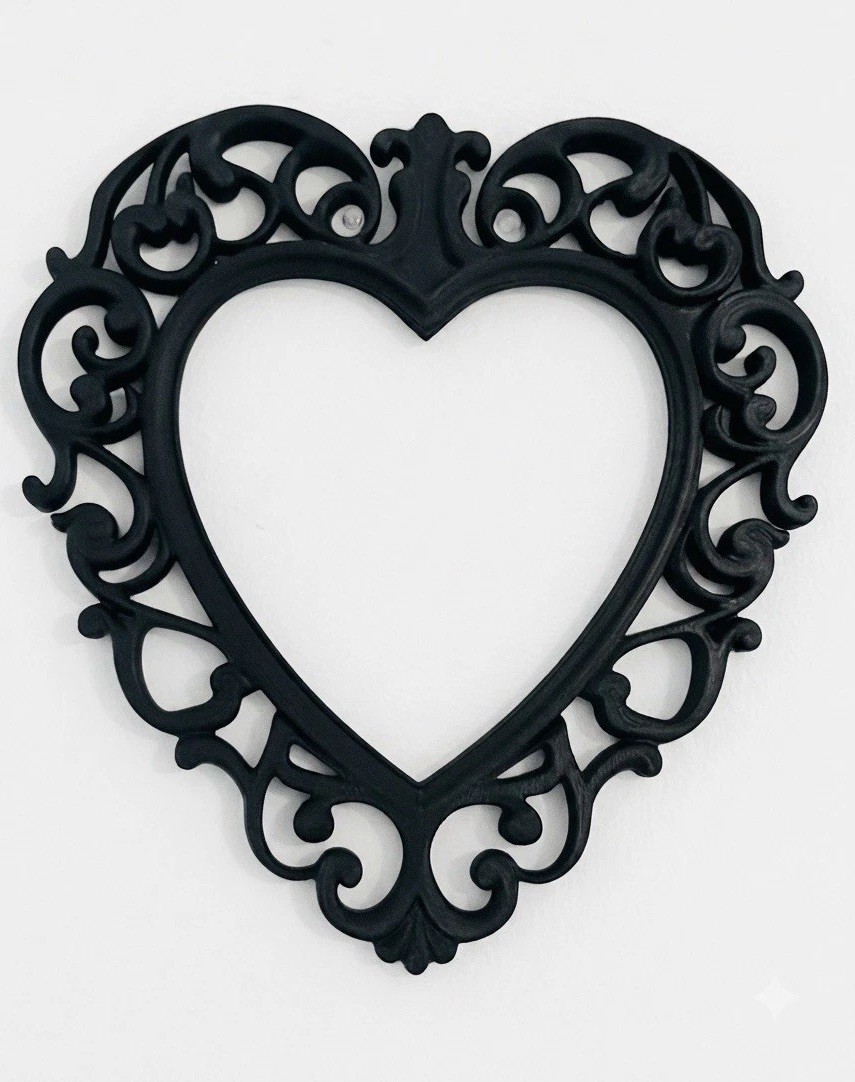 Black Gothic wall hanging, wall art, black heart, y2k, vintage, grunge 8x8