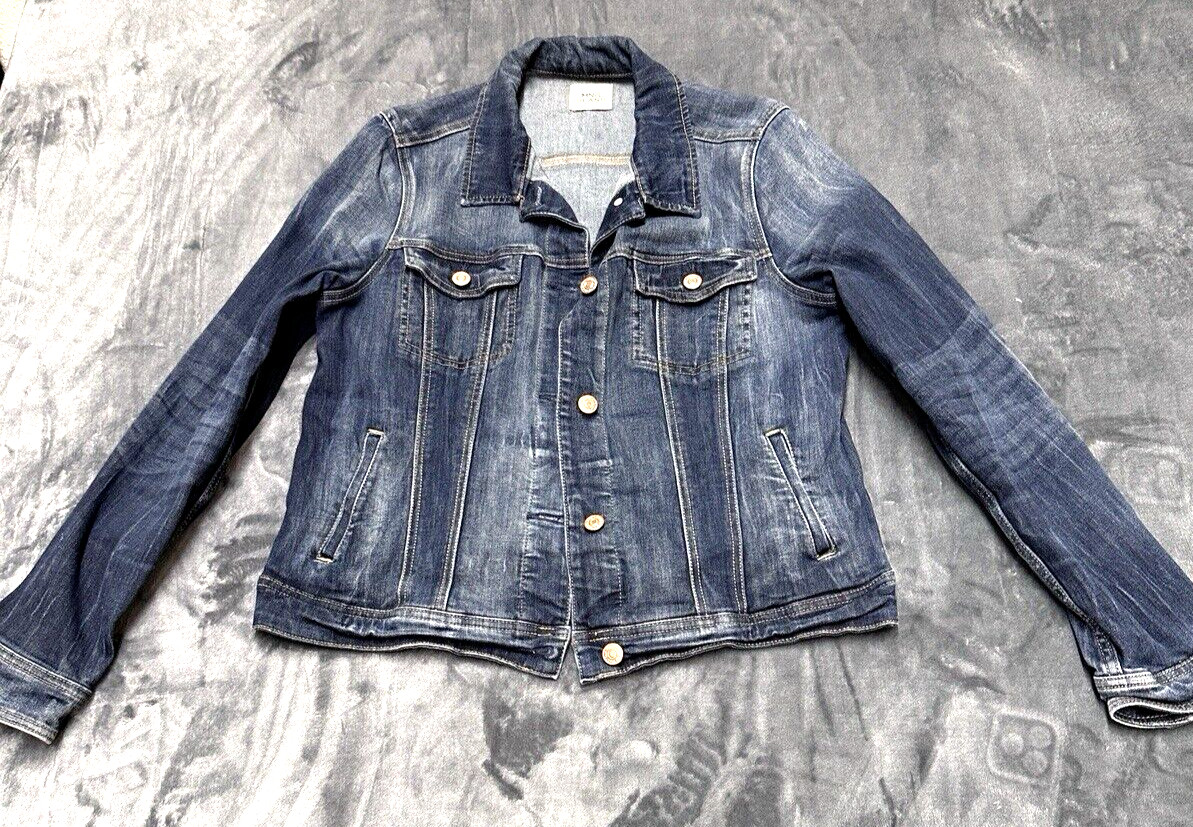 Vintage MNG Denim Jacket Women's Large Blue J  Button Up Trendy Fashion