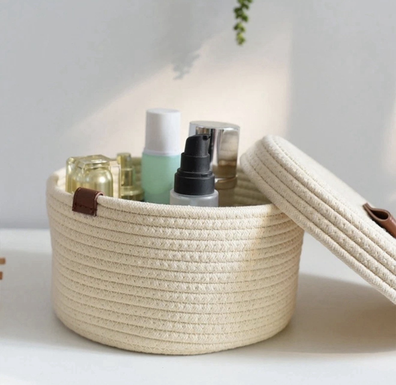 Braided Storage Baskets In Elegant Designs for Home and Office Use 2 Pieces Set