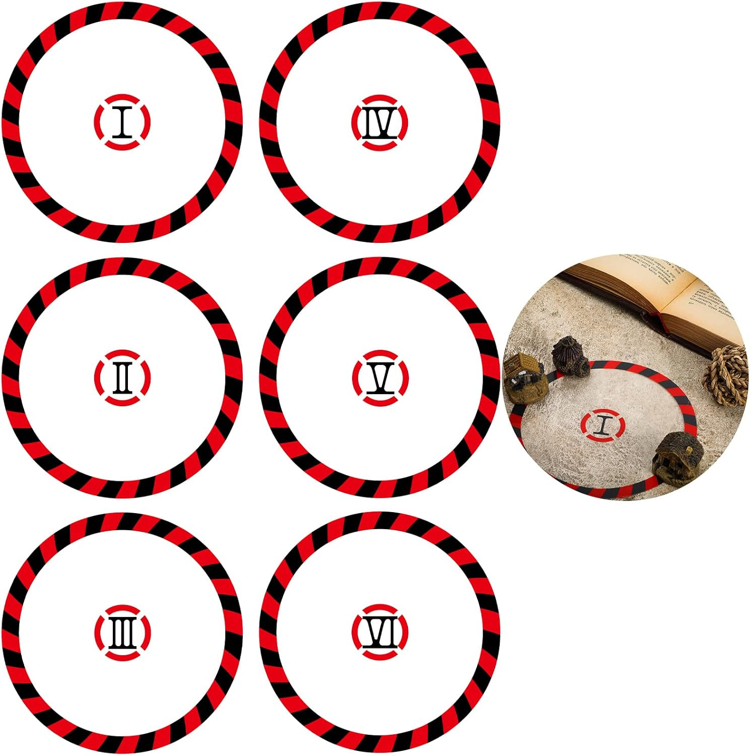 6 Pcs Objective Point Markers Round PVC Objective Marker Gaming Accessory, Minia
