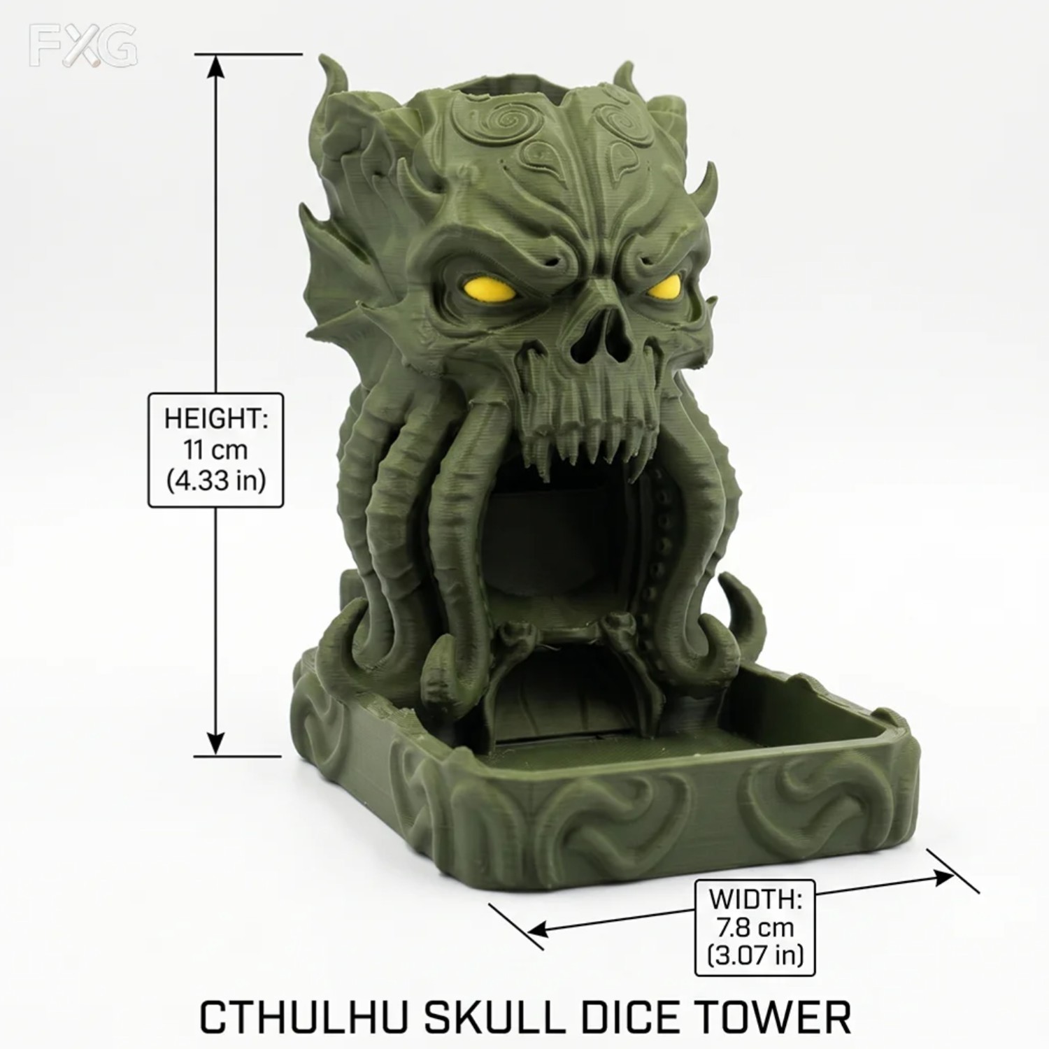 Cthulhu Dice Roller Tower - TTRPG Accessory for Gaming Deco - Cthulhu Dice Tower