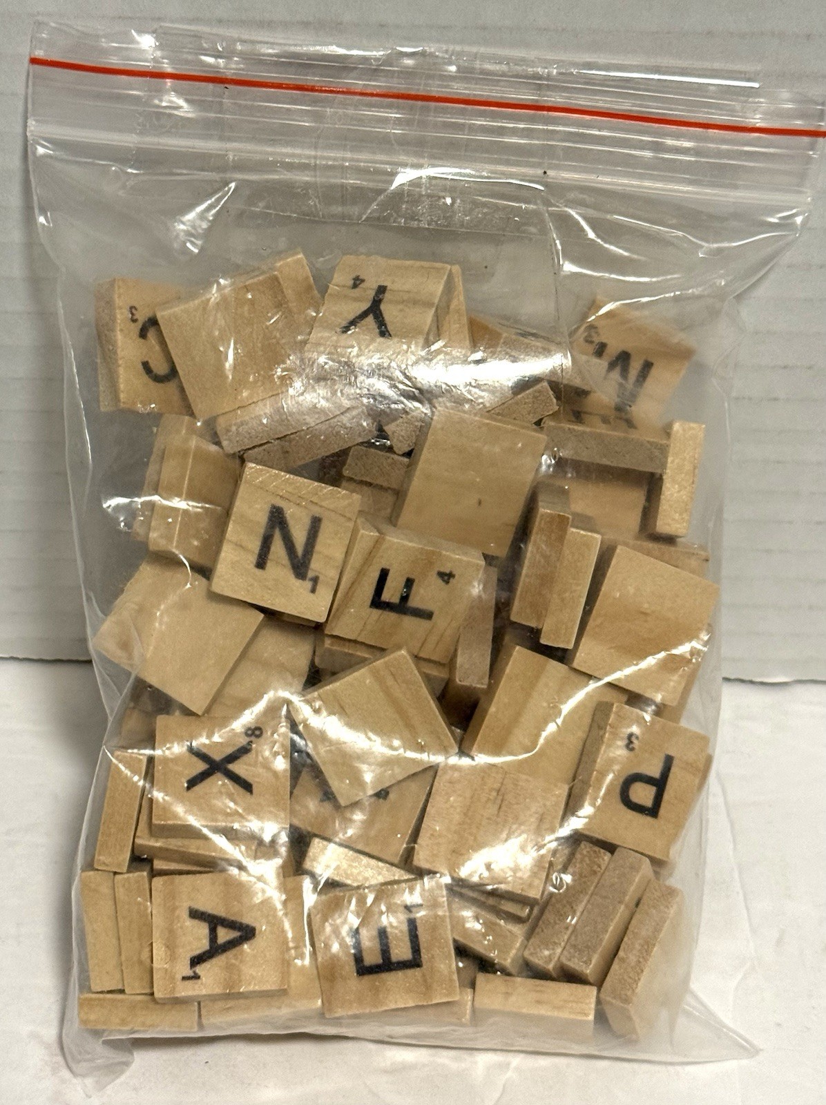100 Scrabble Letter Tiles Complete Set Wooden Original Game Pieces Wood Letters 