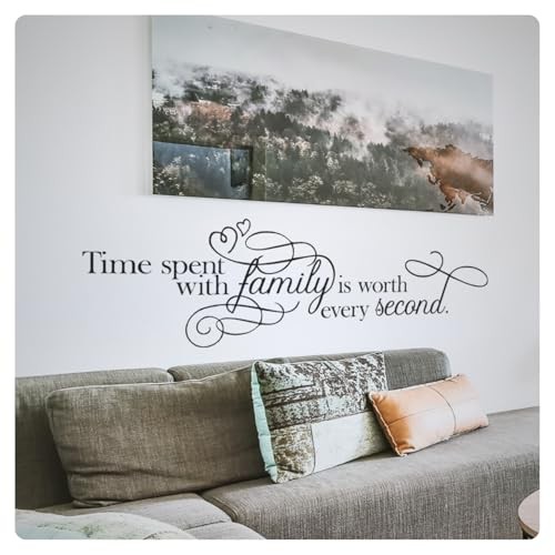 Time Spent with Family Wall Decal Sticker Quote Home Love Living Room Decor