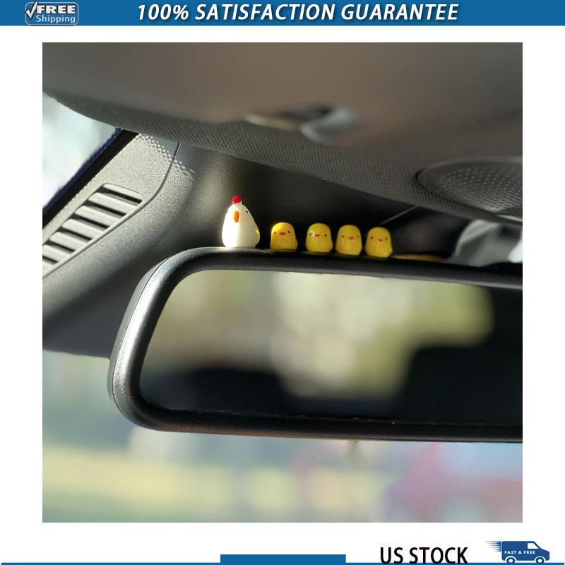 20Pcs Cute Mini Chicken Car Dashboard Decor, Rearview Mirror