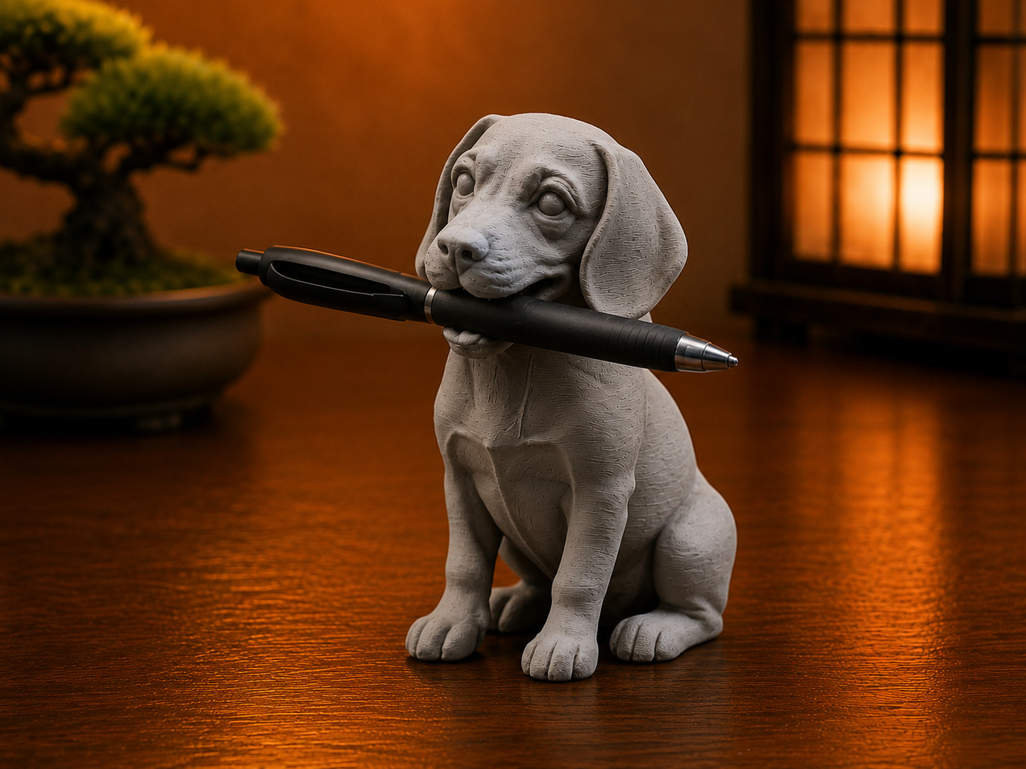 Cute Beagle Dog Pen Holder 3D Printed Puppy Desk Organizer Dog Lover Gift Decor