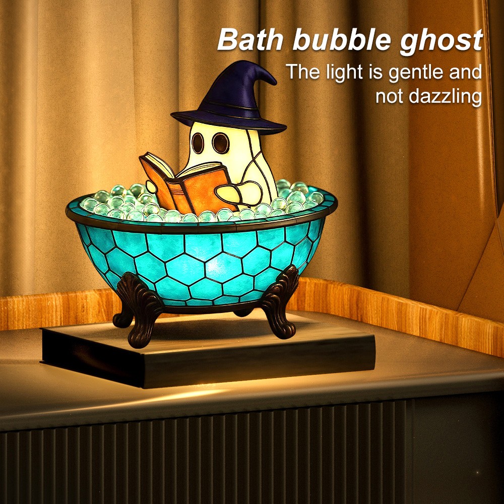 Ghost Bathtub Bubble Bath Lamp Halloween Night Light Cute Led For Bathroom Decor