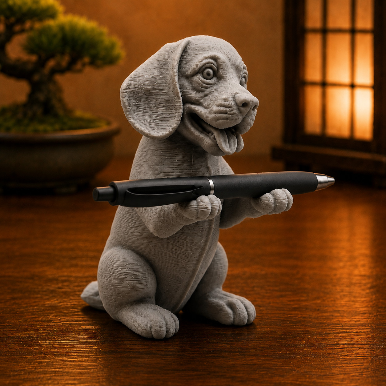 Cute Beagle Puppy Pen Holder 3D Printed Dog Desk Organizer Dog Lover Gift Decor