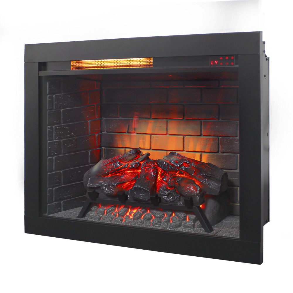 28in Infrared Fireplace Insert Touch Panel Removable Trim Kit Home Decor Heaters