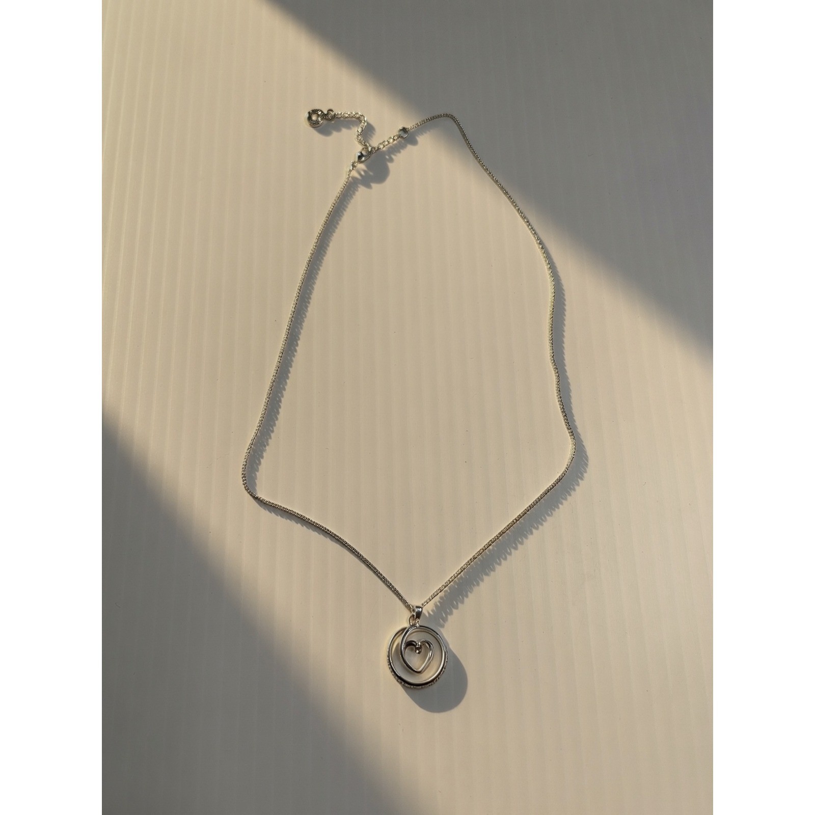 Daughter Gift of Love Heart Pendant Necklace Silver Tone Pink Crystal Accent