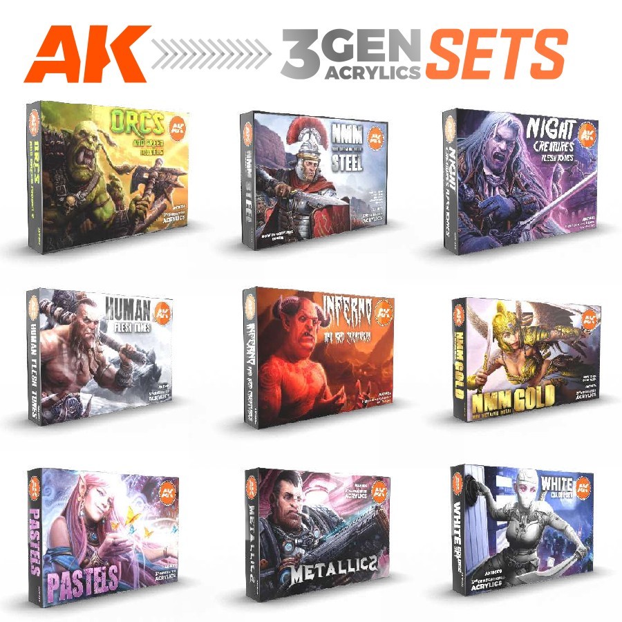 AK Interactive: Paint Color Sets - Model & Game Acrylic Colors Set