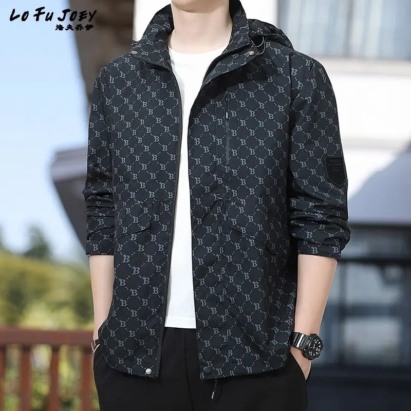 Luxury Men Spring and Autumn Jacket Casual Trendy Waterproof Streetwear Coat