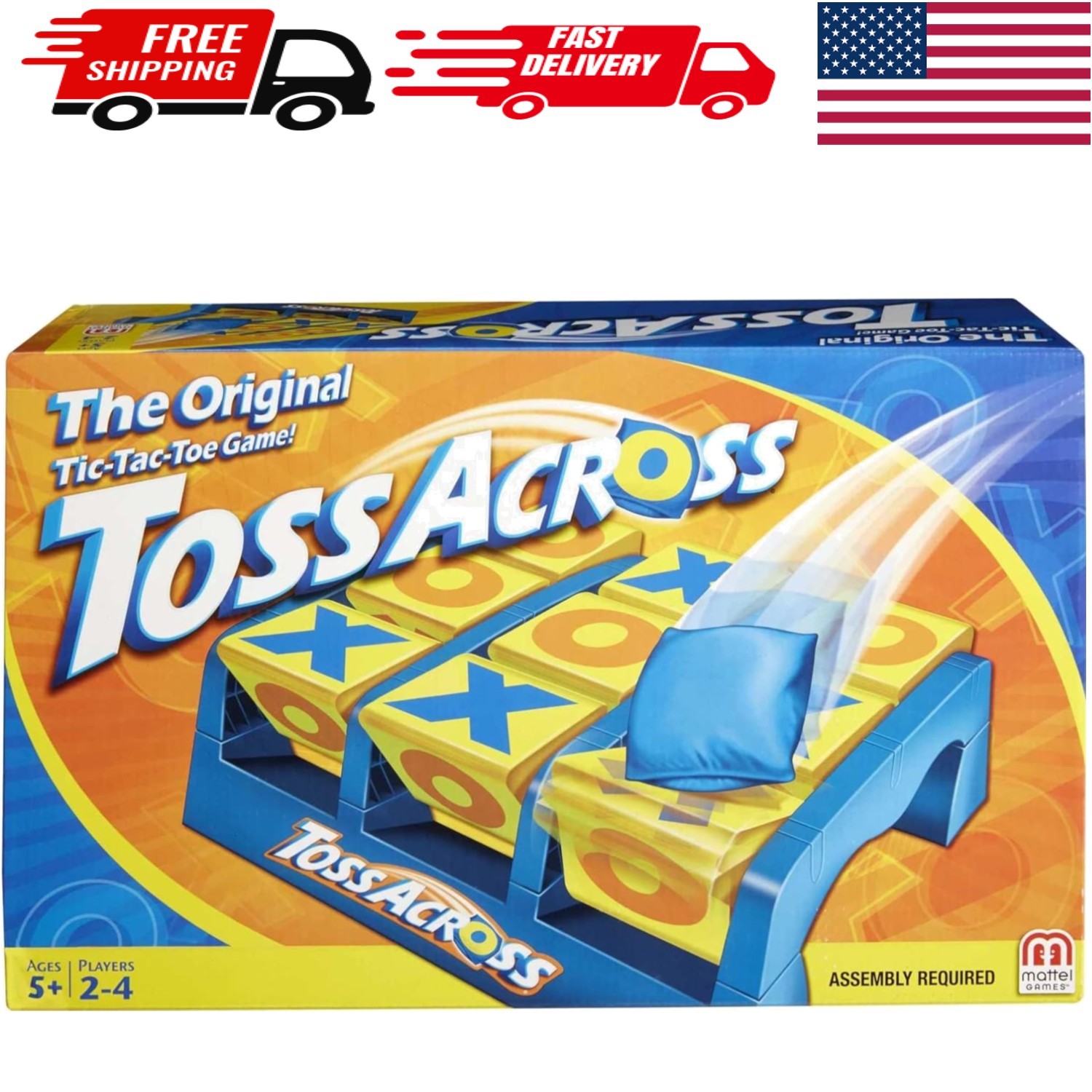 Interactive Toss Across Game: Beanbag Tic Tac Toe for Ages 5+, 2-4 Players