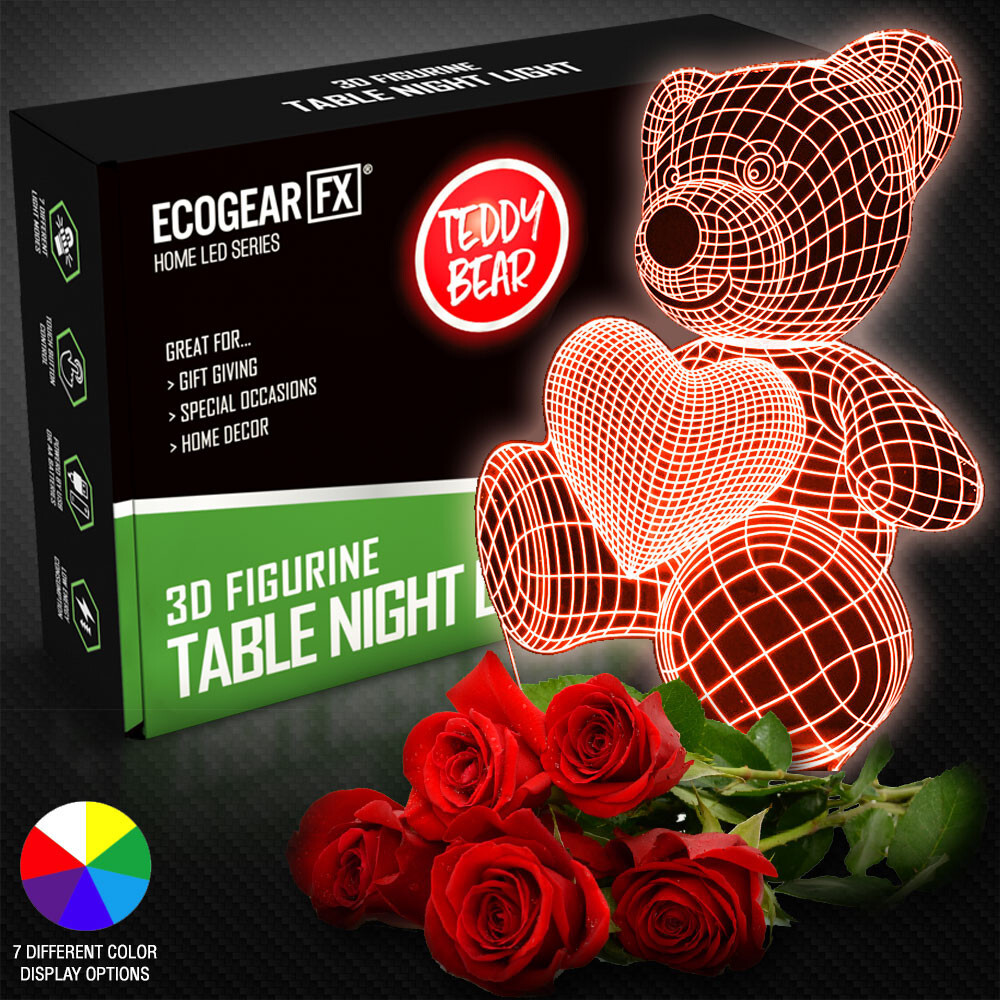 LED Light Gift For Girlfriend Wife Woman Mom on Birthday, Christmas - Teddy Bear