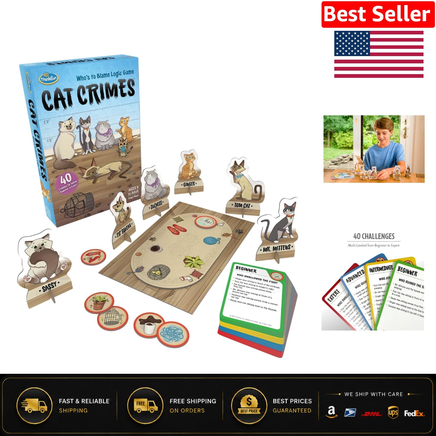 Interactive Cat Crimes Brain Game for Kids 8 and Up - Educate & Entertain!