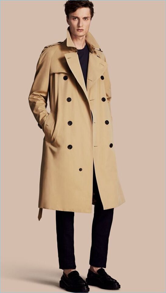 Leather Trench Coat Handmade Men Stylish Original Lambskin Casual Formal Classy
