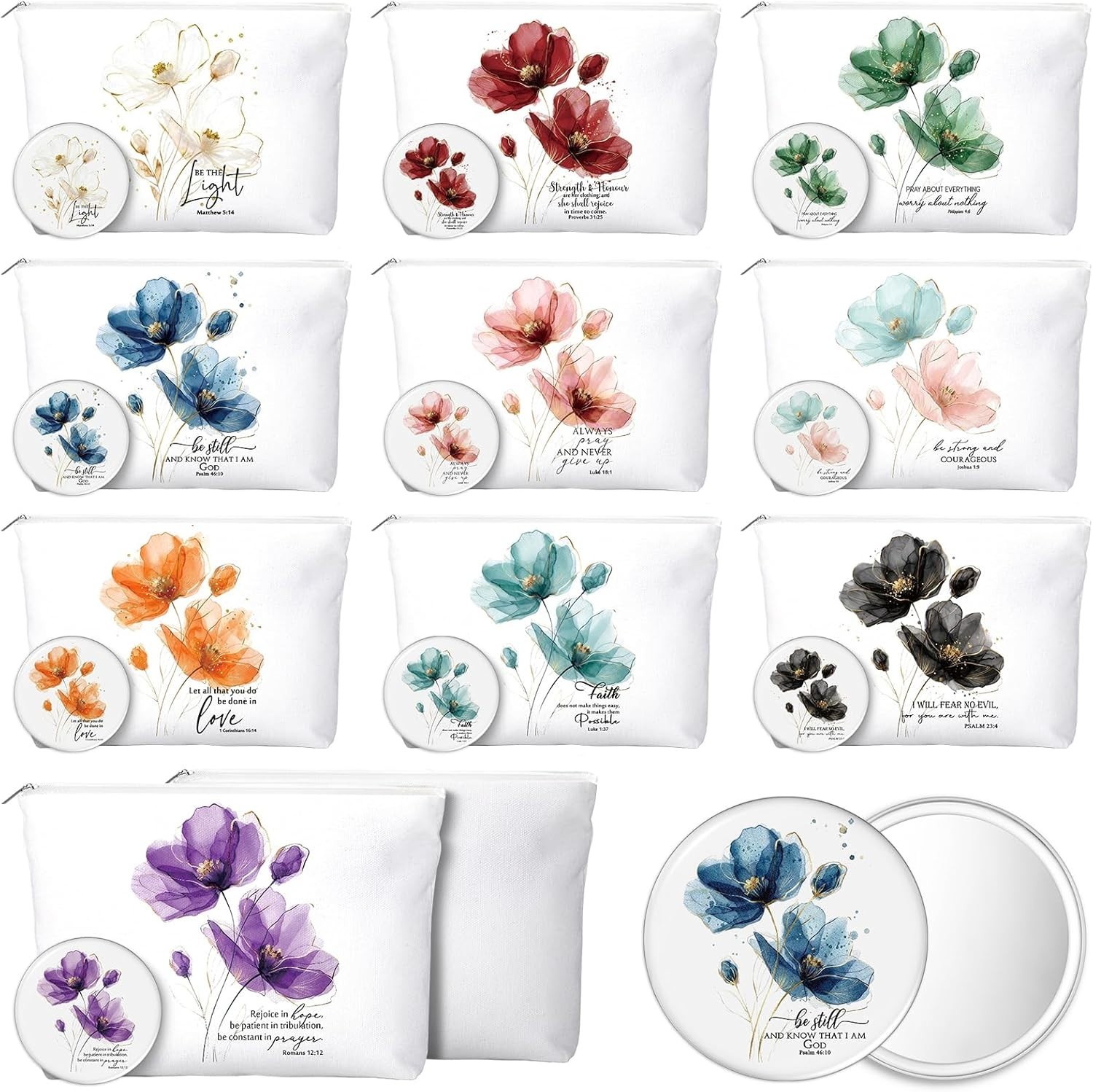 20 Pcs Mother's Day Christian Gifts for Women 10 Inspirational Canvas Makeup ...