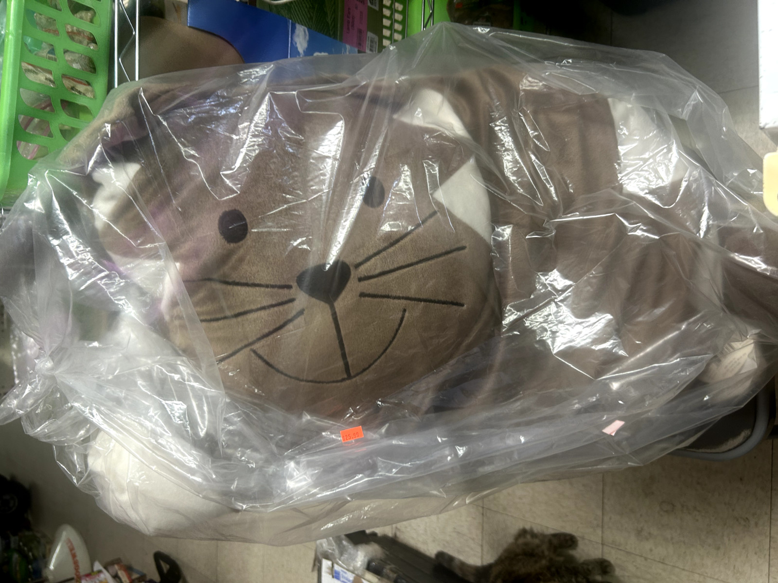 Pet Buddies Cat Bed - 20" x 32" Brown Cat Shape