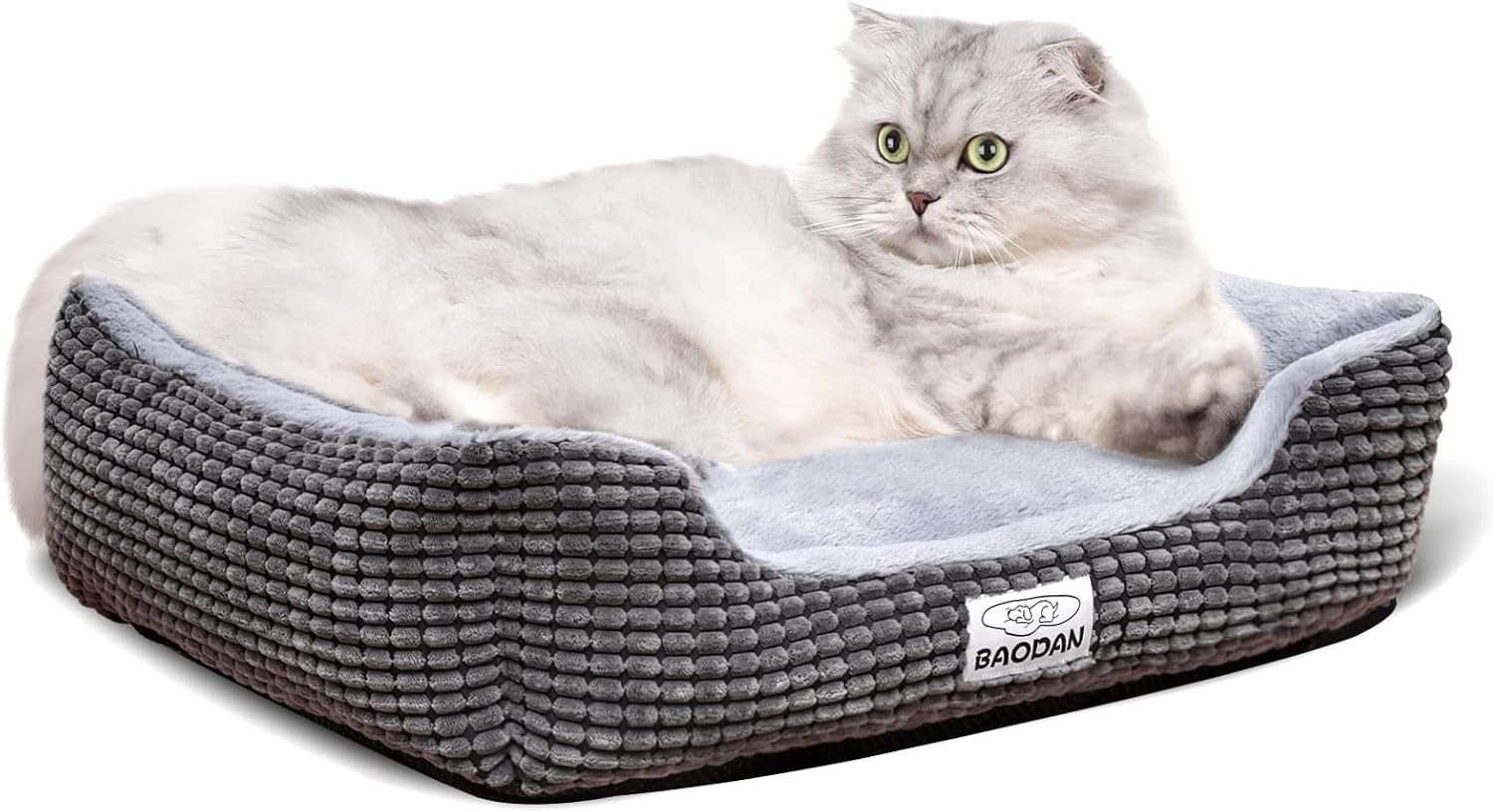 Small Dog & Cat Bed - Extra Soft, Washable, Non-Skid, Calming for Puppy & Kitten