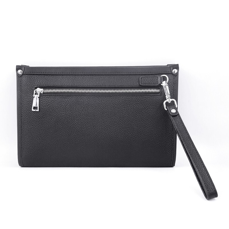 Smart Luxury Men’s Leather Handbag Fingerprint Lock Secure Cowhide Business Bag