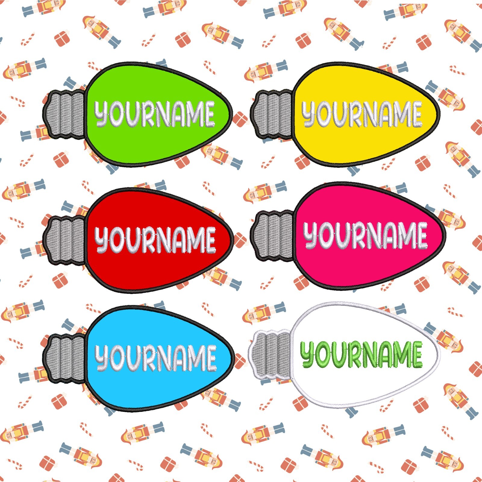 Custom Christmas Patch Embroidered Name Tag Iron On Applique Personalized Gift