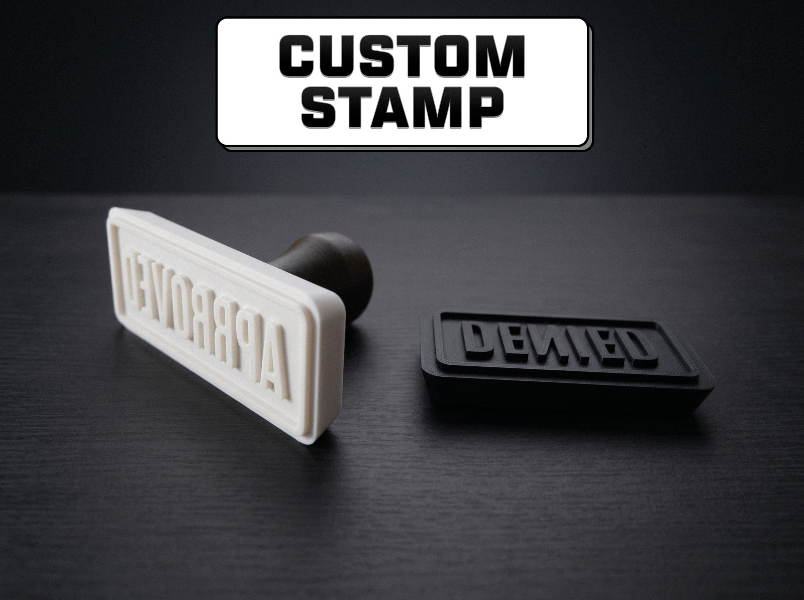 Custom Personalized Stamp Your Text Logo or Emoji Wooden Handle Business Gift