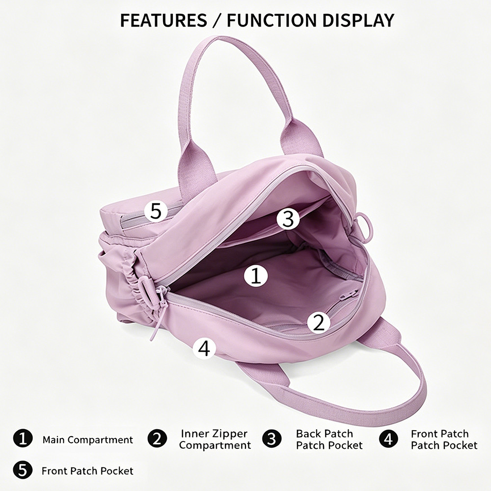 Fashion Luxury Easy to Carry Stylish Nylon Zipper Crossbody Handbag Shoulder Bag
