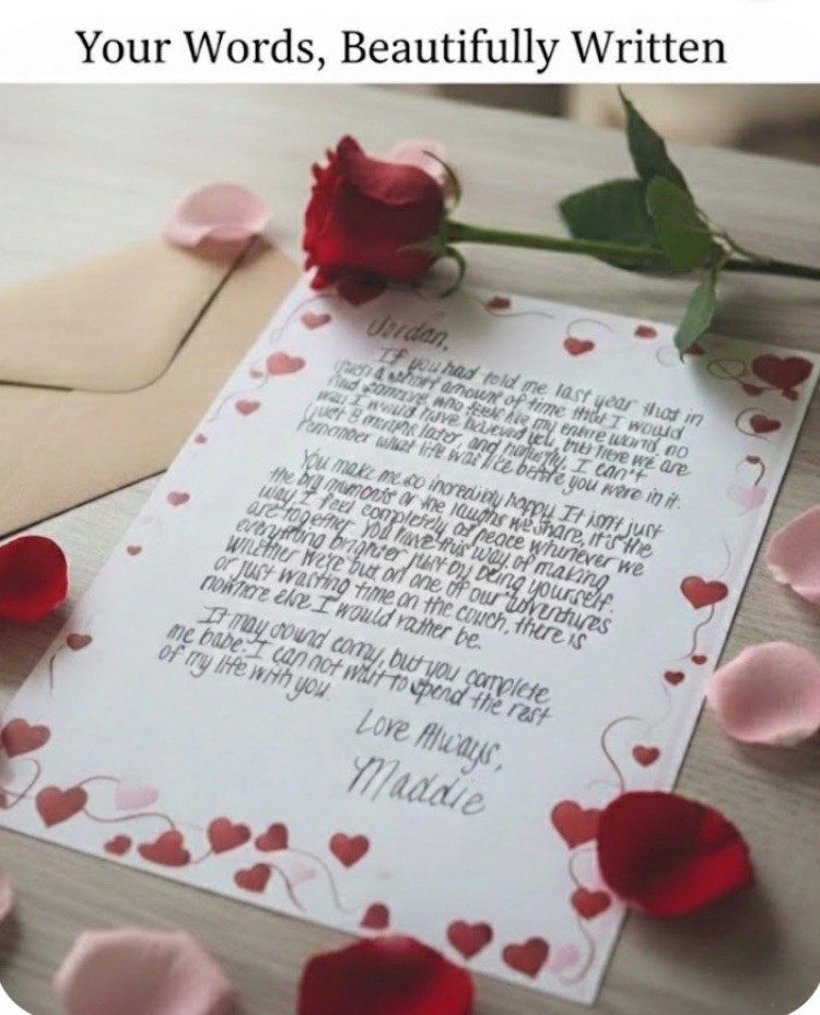 Valentine’s Day Gift - Custom Handwritten Love Letter