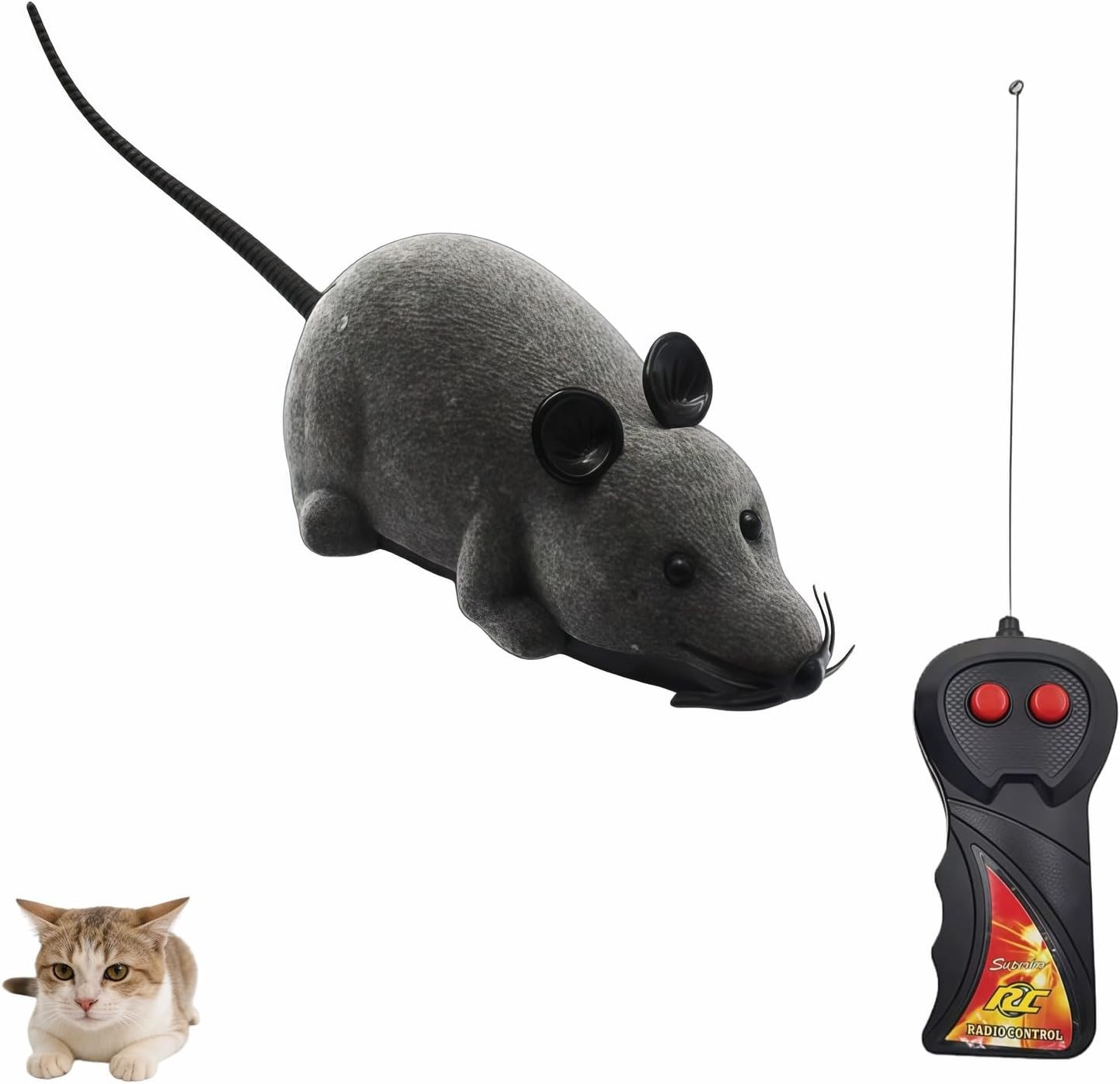 Remote Control Mouse Cat Toy, Realistic RC Interactive Pet Toy with Wireless Con