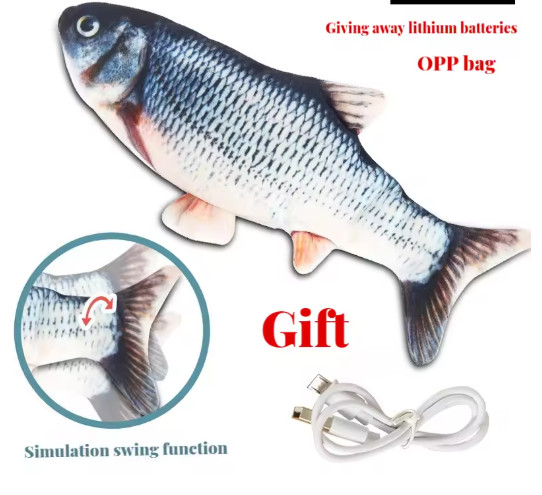 USB Rechargeable Flopping Fish Cat Toy Interactive Pet Kitten Toy