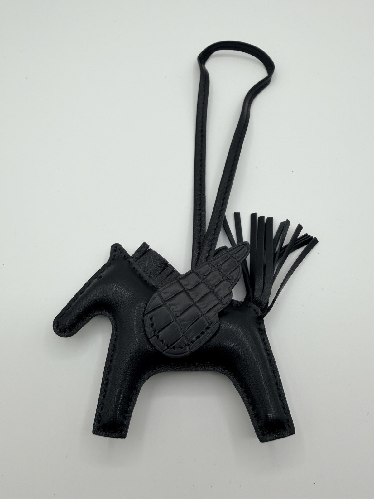 Hermes Pegasus Bag Charm Black Luxury Bag Accessory Gift Lightweight