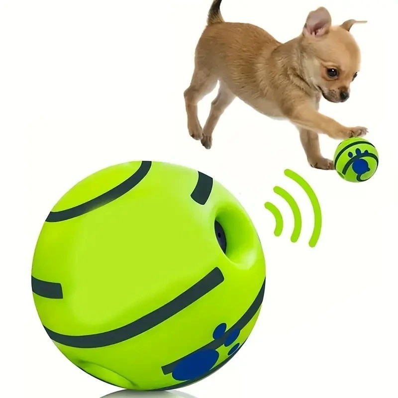 Wooble Wag Giggle Ball | Interactive Pet IQ Training Sound Ball Exercise Toy