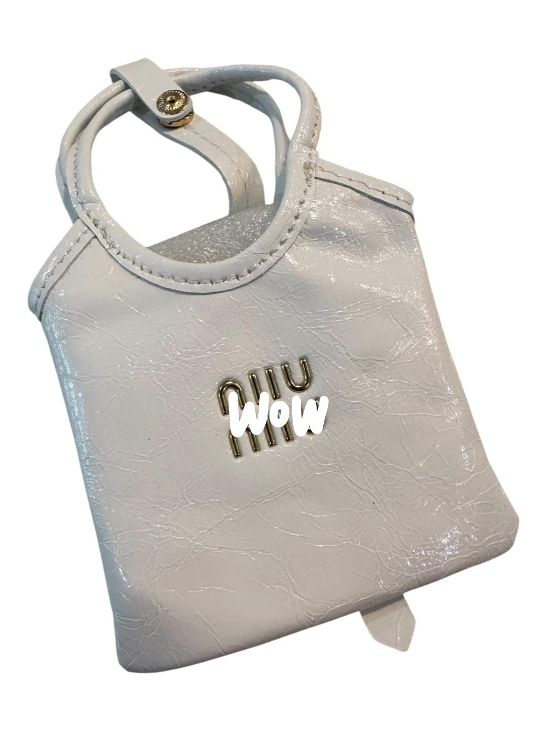 Fashion Luxury Purse Bag Chain #26 W/ Mini, Sm, White For Earbuds,Lipgloss Etc