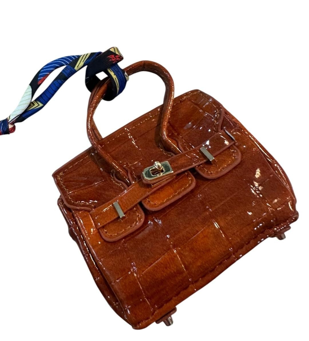 Fashion Luxury Purse Bag Chain #35,Mini, Sm,Brown For Earbuds,Lipgloss etc