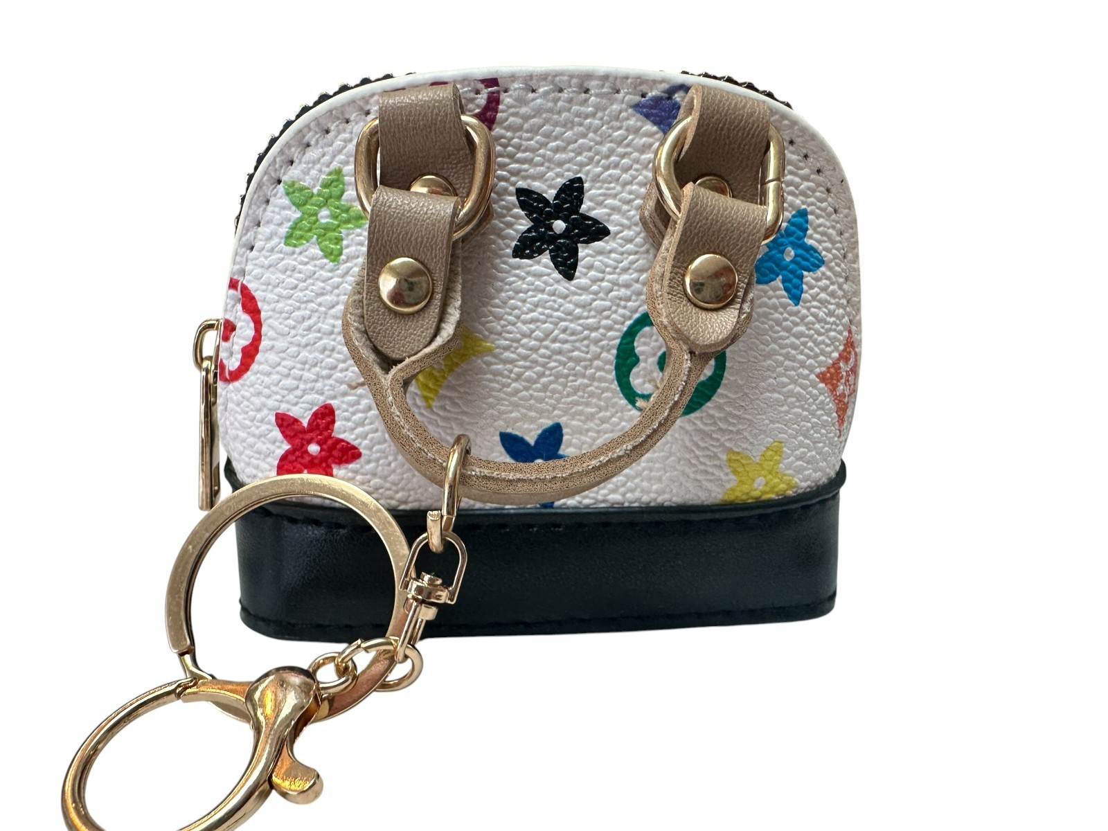 Fashion Luxury Purse Bag Chain W/ Mini's, White 3.5" x3" x 2", Lip Balm, Etc