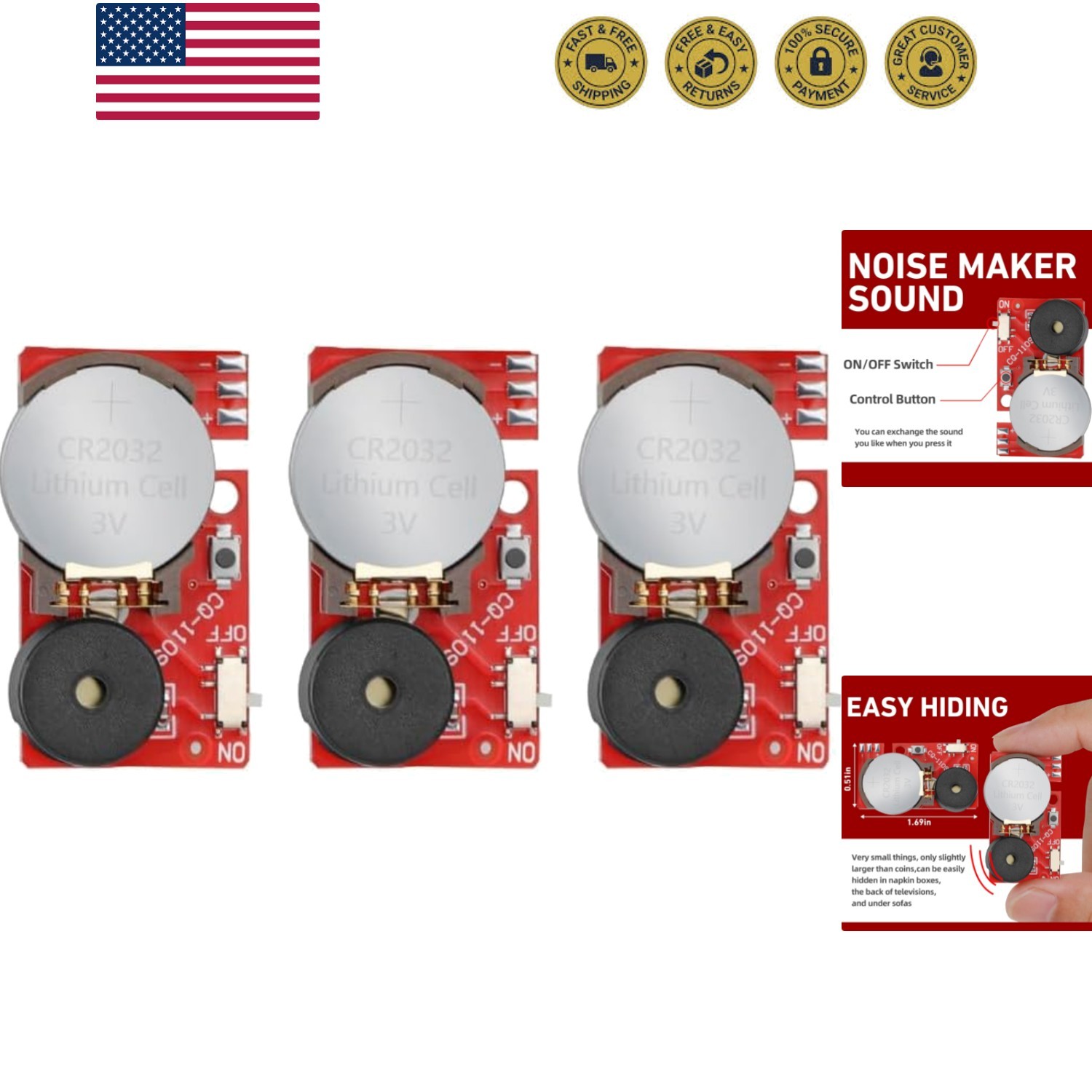 3 Pack Prank Noise Makers: Hidden Chirp Sound Device for Endless Fun, Cricket...