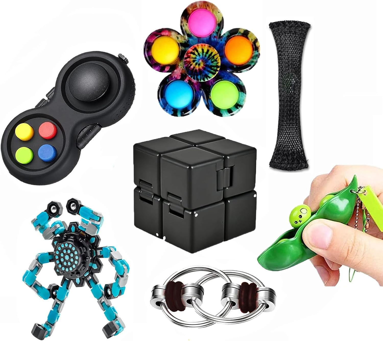 7 Pack Fidget Toys Adults Set,Sensory Toys,Cool Gadget,Easter Gifts | Stress-Rel