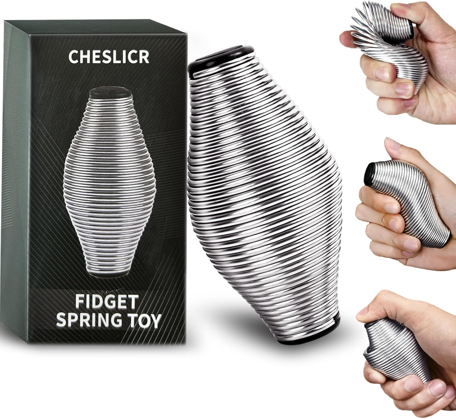 Metal Fidget Spring Toys, Adults 20LB Stainless Steel Stress Ball Cool Gadget Of