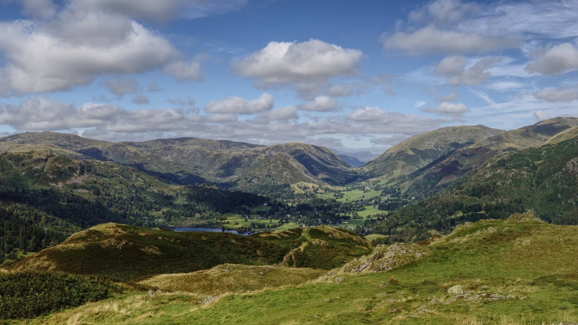 View from the summit of Loughrigg Fell overlooking Grasmere.