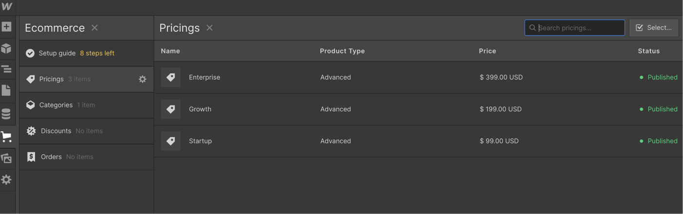 eCommerce Collection - Tech Webflow Template