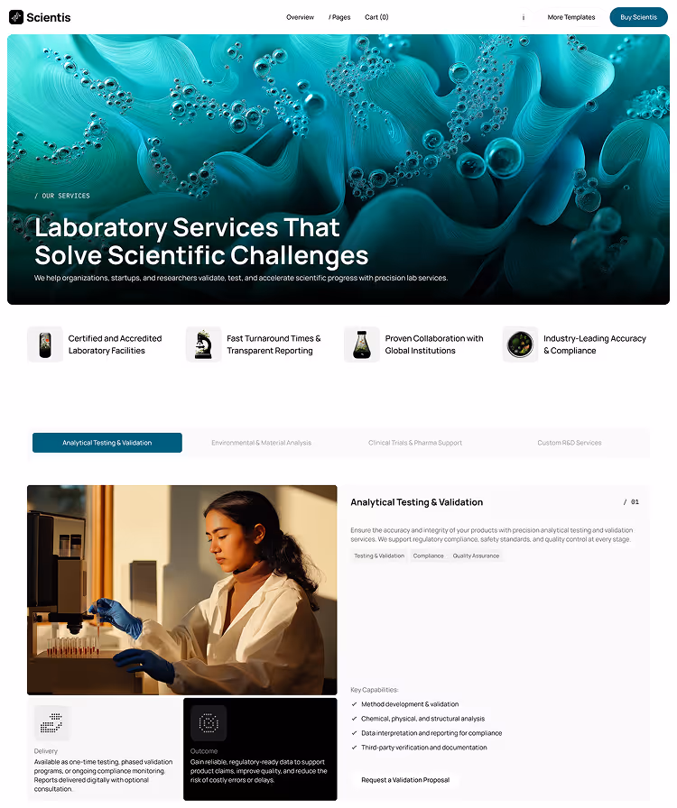 Laboratory & research template services3
