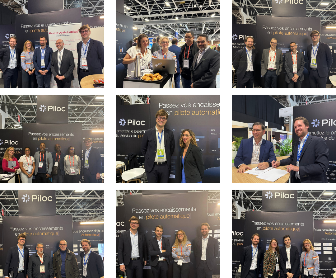 Plusieurs photos de l'équipe Piloc avec des clientset partenaires 