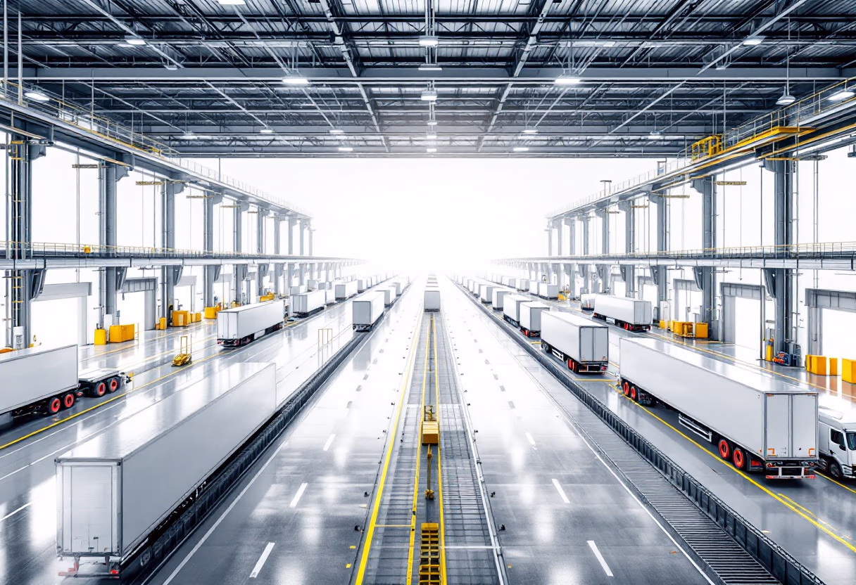 [background image] image of logistics hub (for a trucking company)